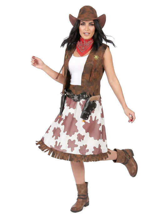 Bruin Far West cowgirl kostuum voor vrouwen