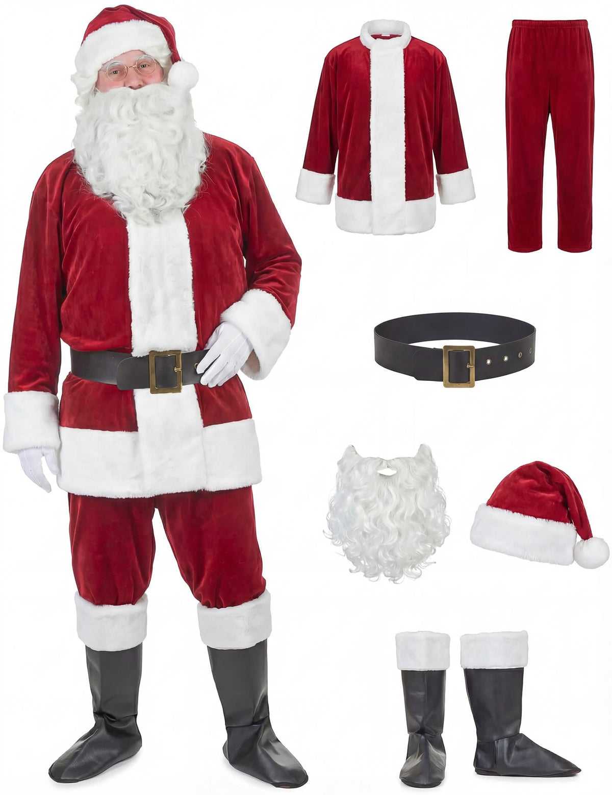 Vue de face du déguisement de Père Noël