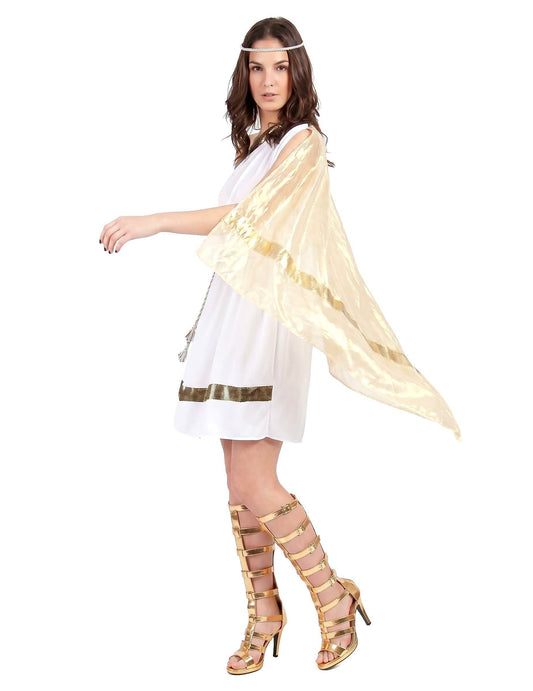 Déguisement déesse romaine avec cape femme