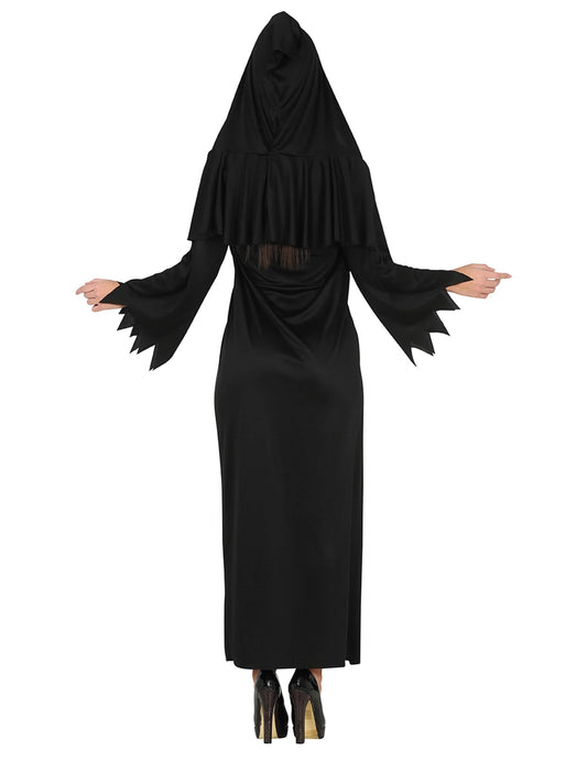 Vue de dos du déguisement démon satanique pour femme