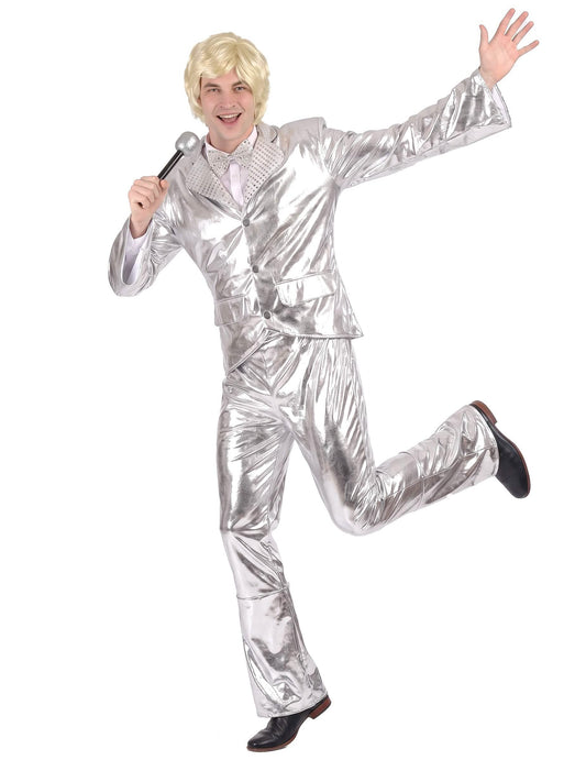 Déguisement Disco Argent brillant Homme