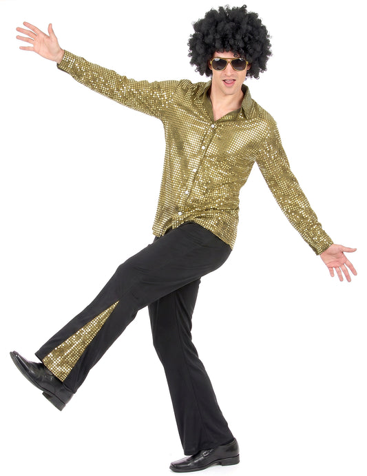 Déguisement disco doré à paillettes homme