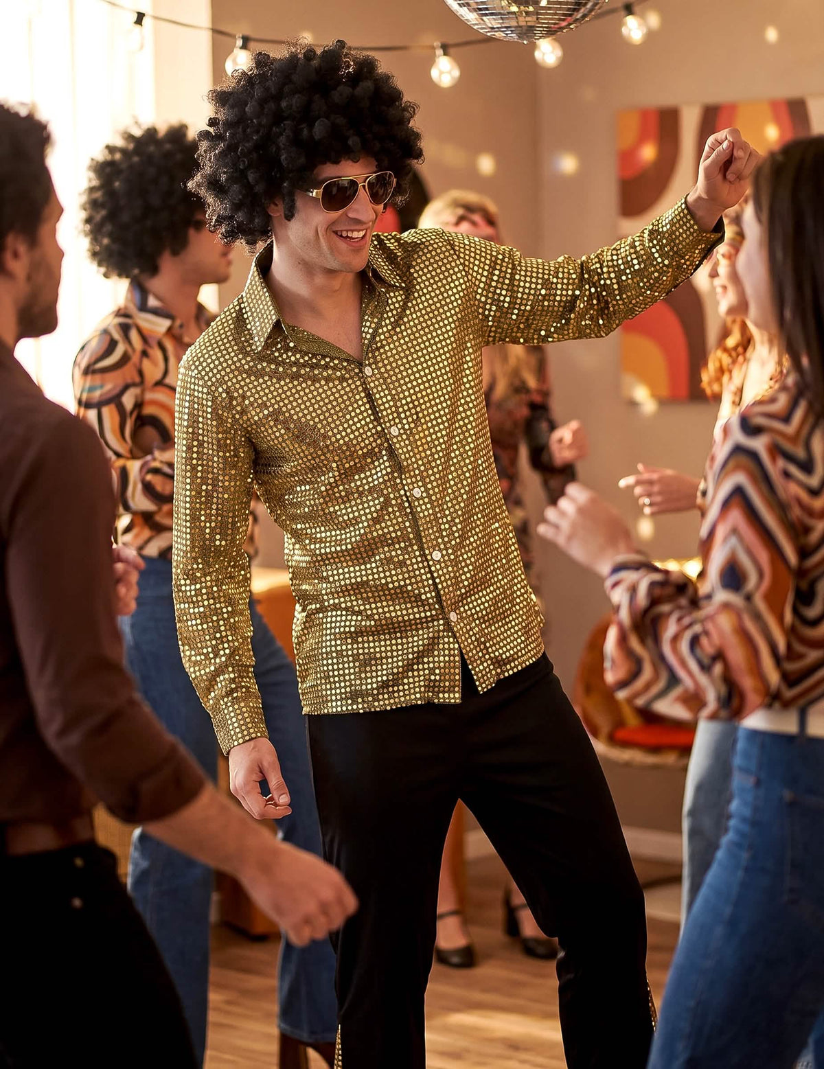 Gouden disco kostuum voor mannen