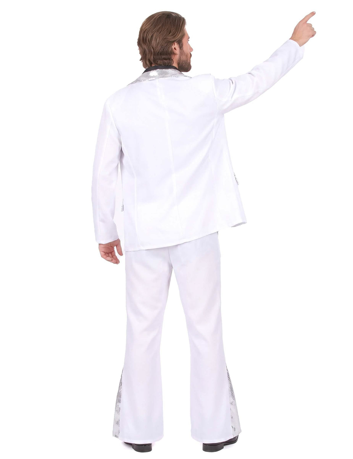 Déguisement disco homme blanc et argent