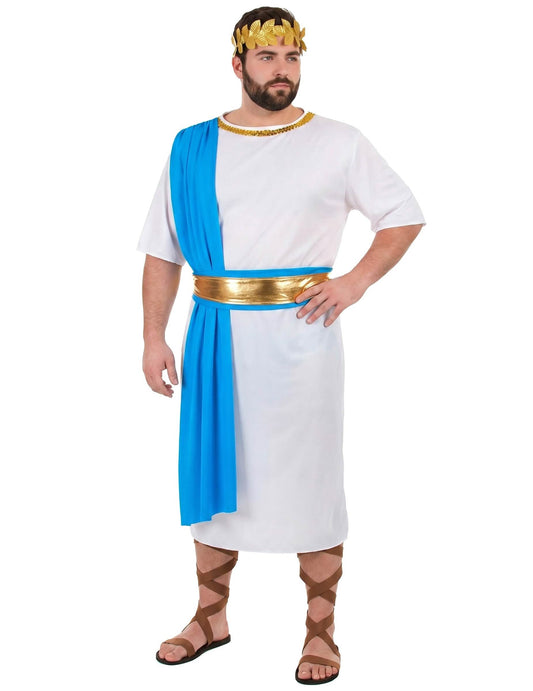 Déguisement empereur Grec bleu homme