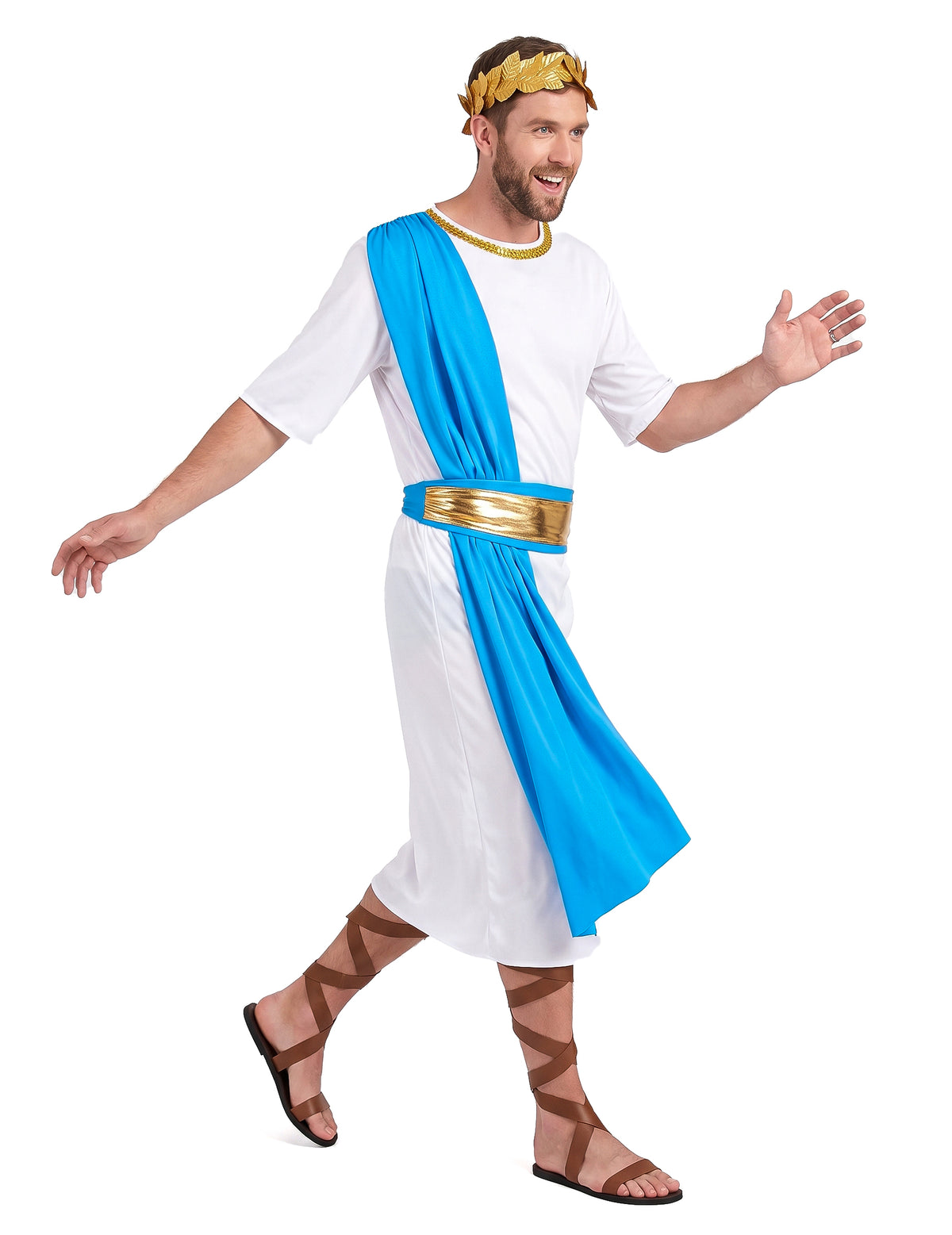 Déguisement empereur Grec bleu homme