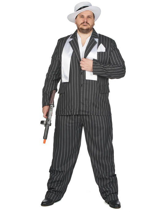 Vue de face du déguisement de gangster pour homme