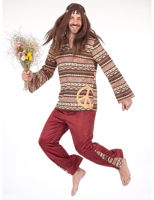 Déguisement hippie bordeaux homme