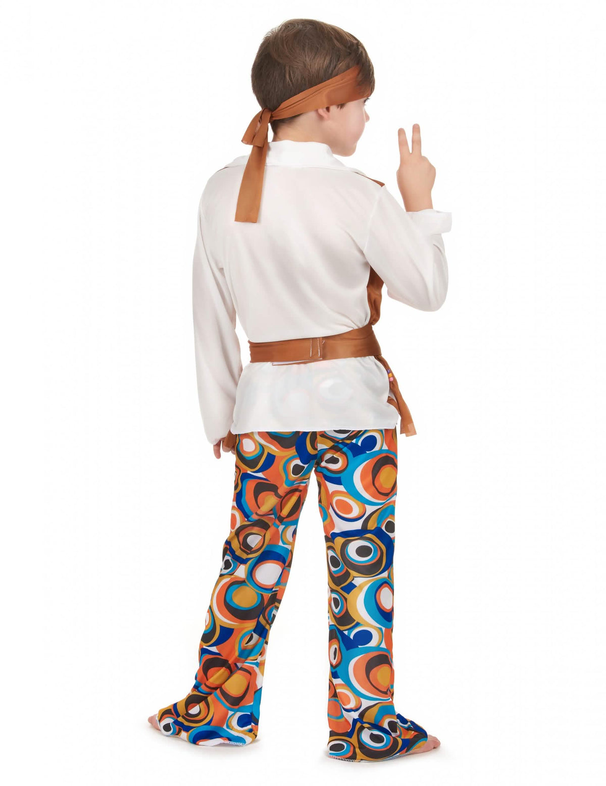 Vue de dos du déguisement hippie pour garçon