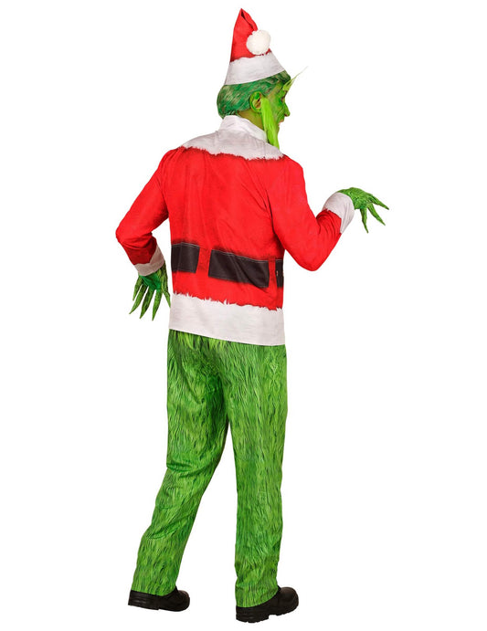 Integraal kostuum chagrijnig kerstmonster voor volwassenen