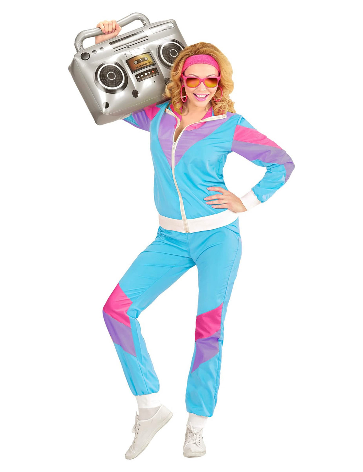 Pose met carry me radio van de 80's jogging-fancy dress voor heren