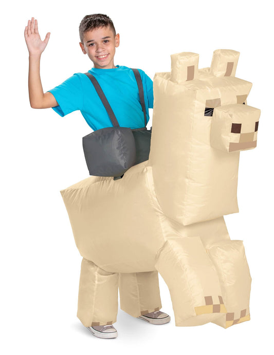 Opblaasbaar lama Minecraft™ kostuum voor kinderen