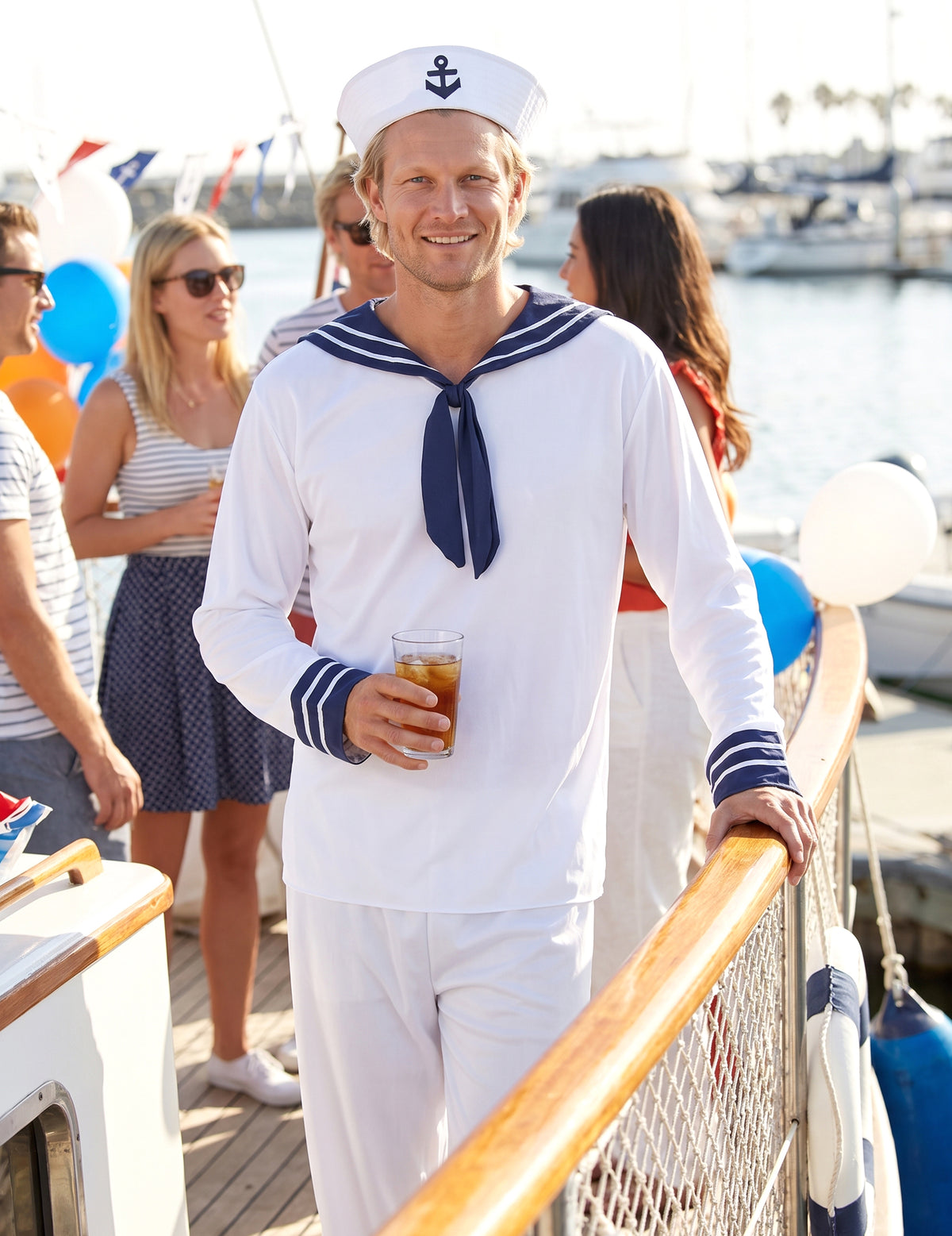 Déguisement marin blanc homme