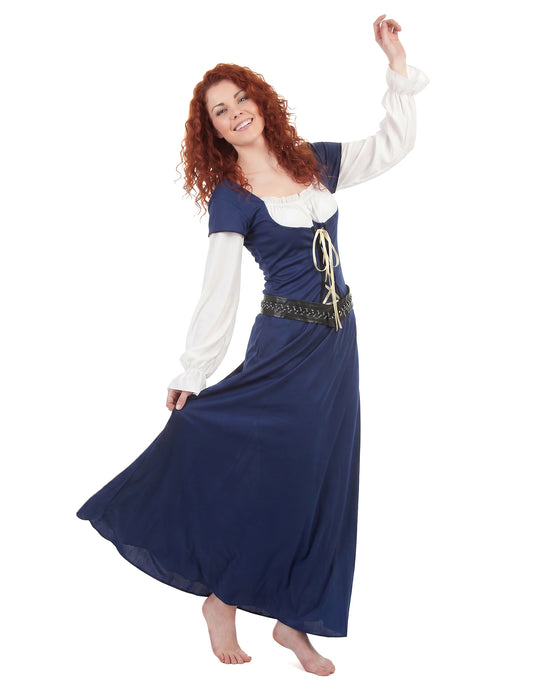 Déguisement Médiéval robe longue bleue Femme