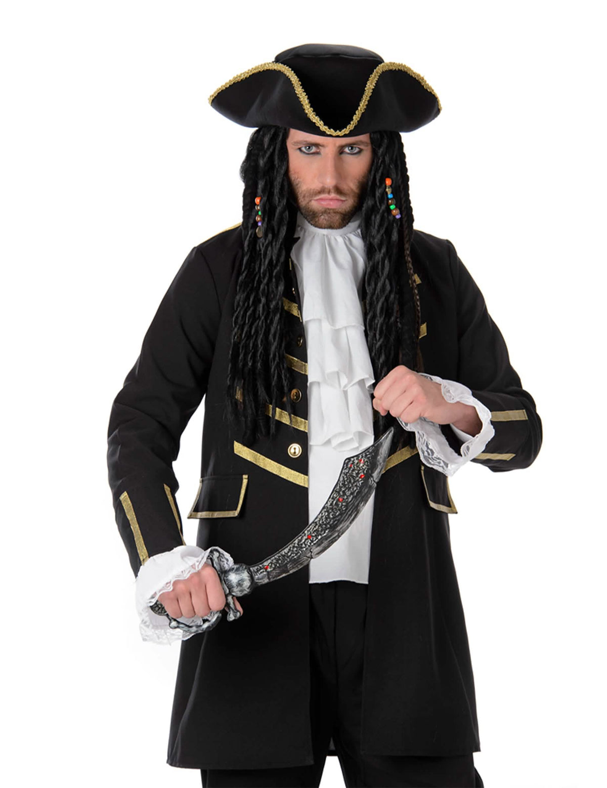 Gros plan sur le sabre du déguisement de pirate