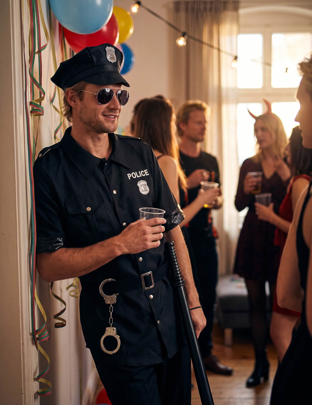 Déguisement policier noir homme