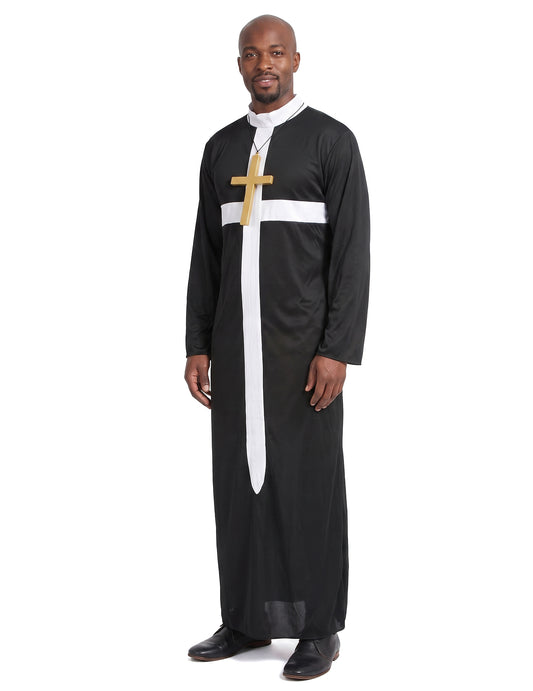 Déguisement prêtre croix blanche homme