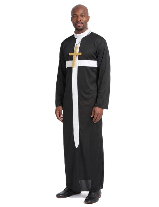 Déguisement prêtre croix blanche homme