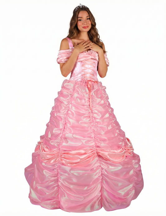 Déguisement princesse rose haut de gamme pour femme