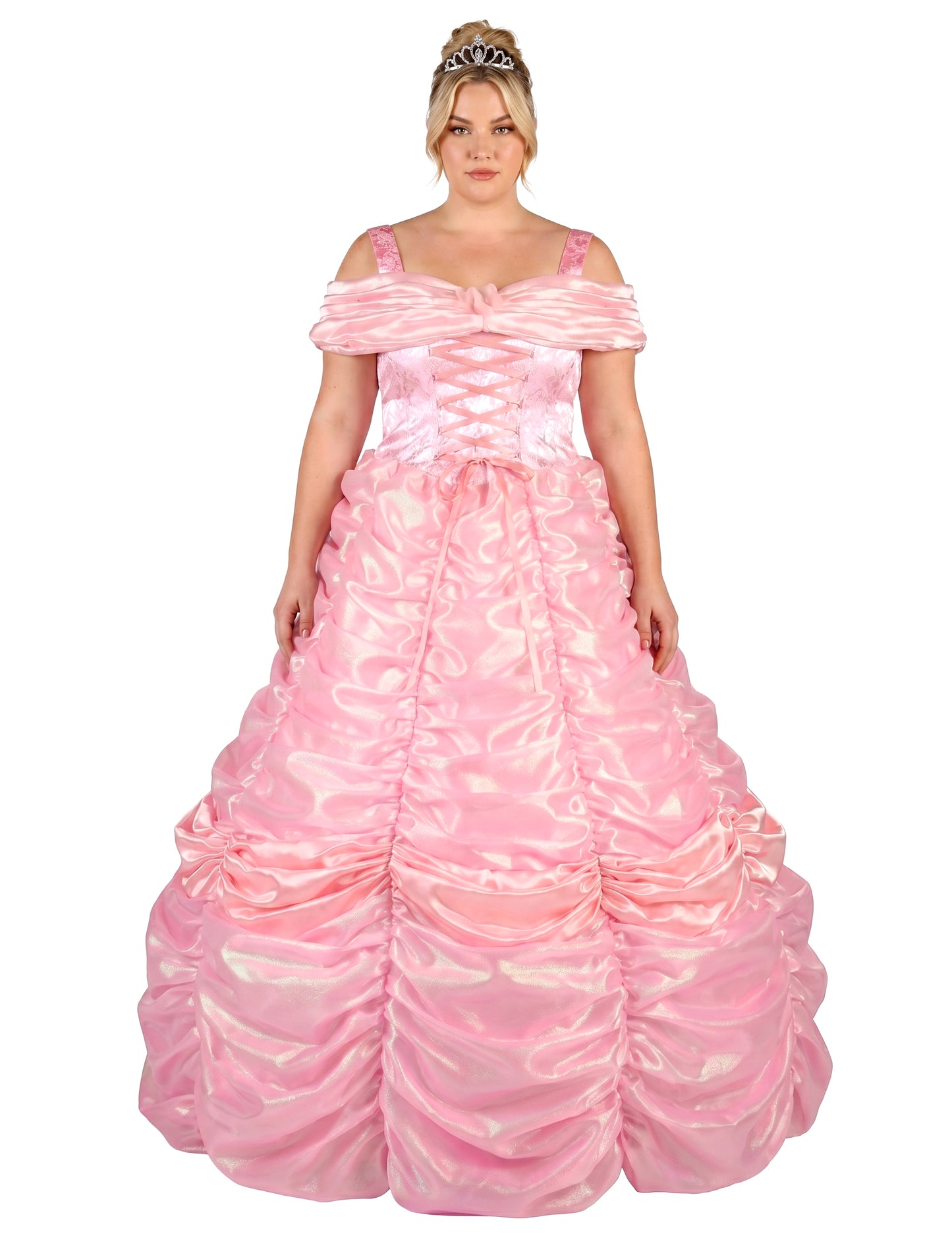 Déguisement princesse rose haut de gamme pour femme
