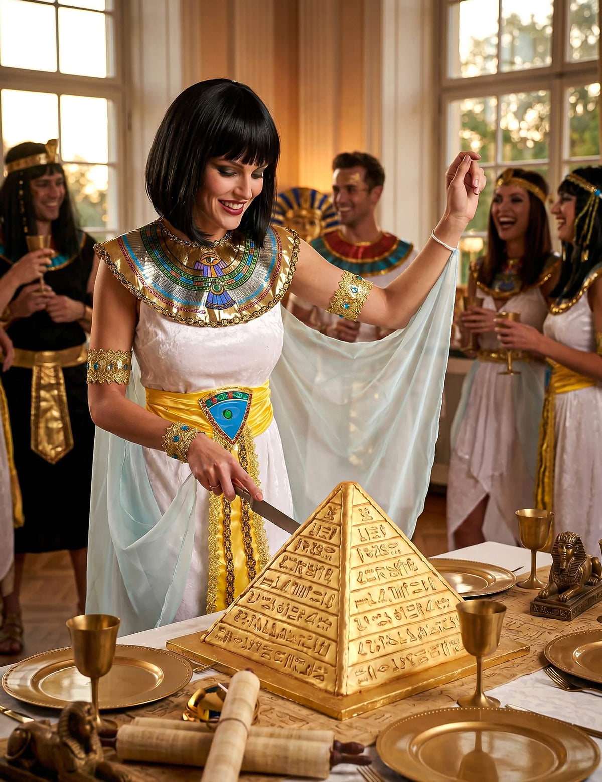 Egyptische koningin outfit met sluier voor vrouwen