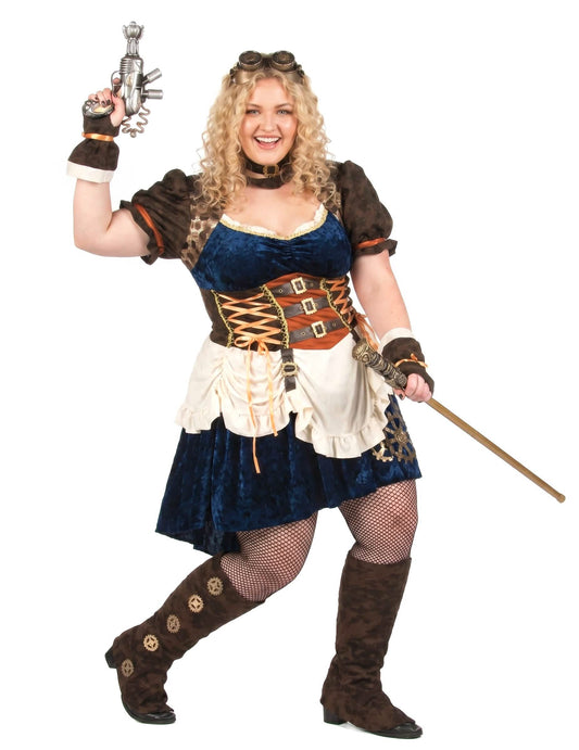 Plus size steampunk kostuum voor dames