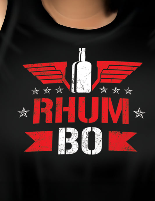 Gros plan sur le motif imprimé du déguisement Rhum Bo