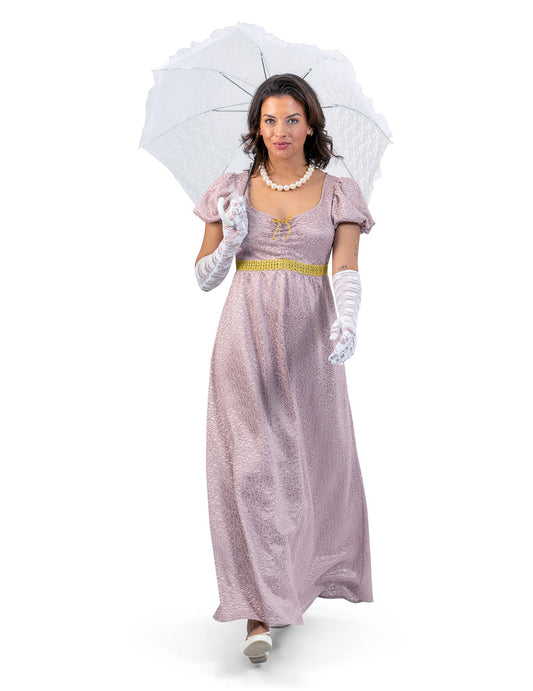 Vue de face du déguisement robe empire pour femme
