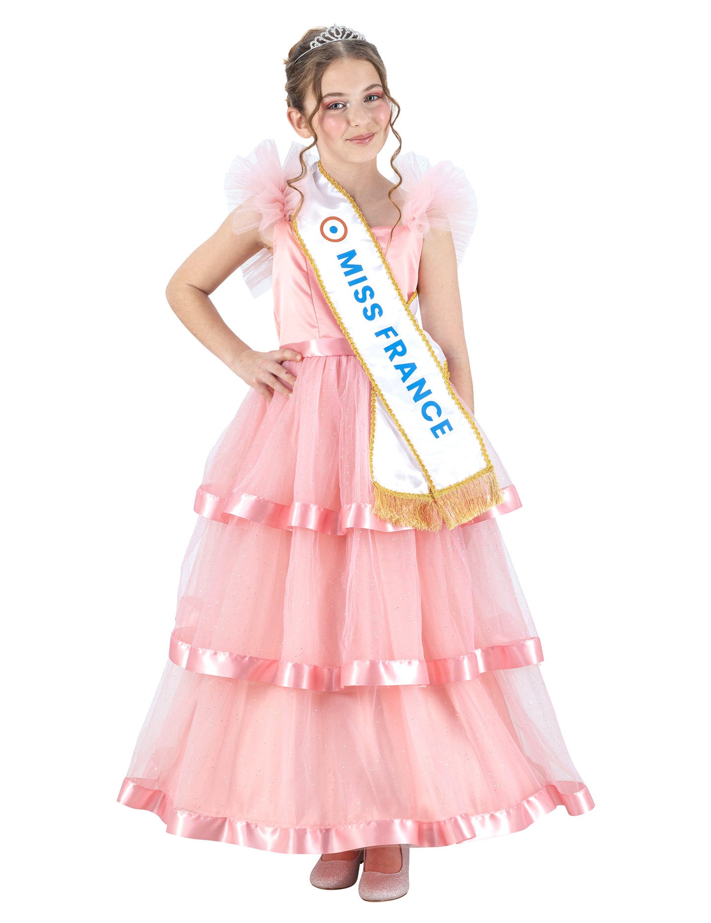 Miss France™ roze jurk kostuum voor meisjes