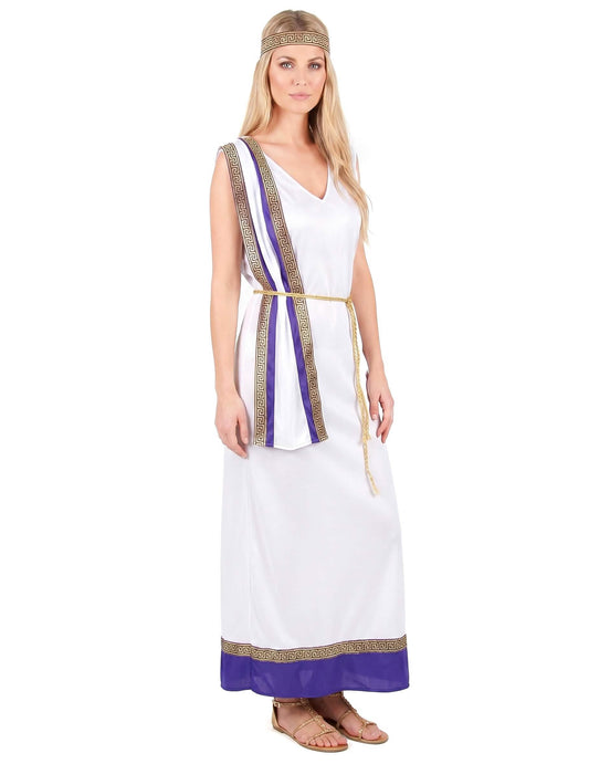Déguisement Romaine longue violette femme