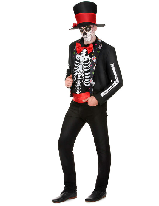Día de los Muertos skelet outfit voor mannen