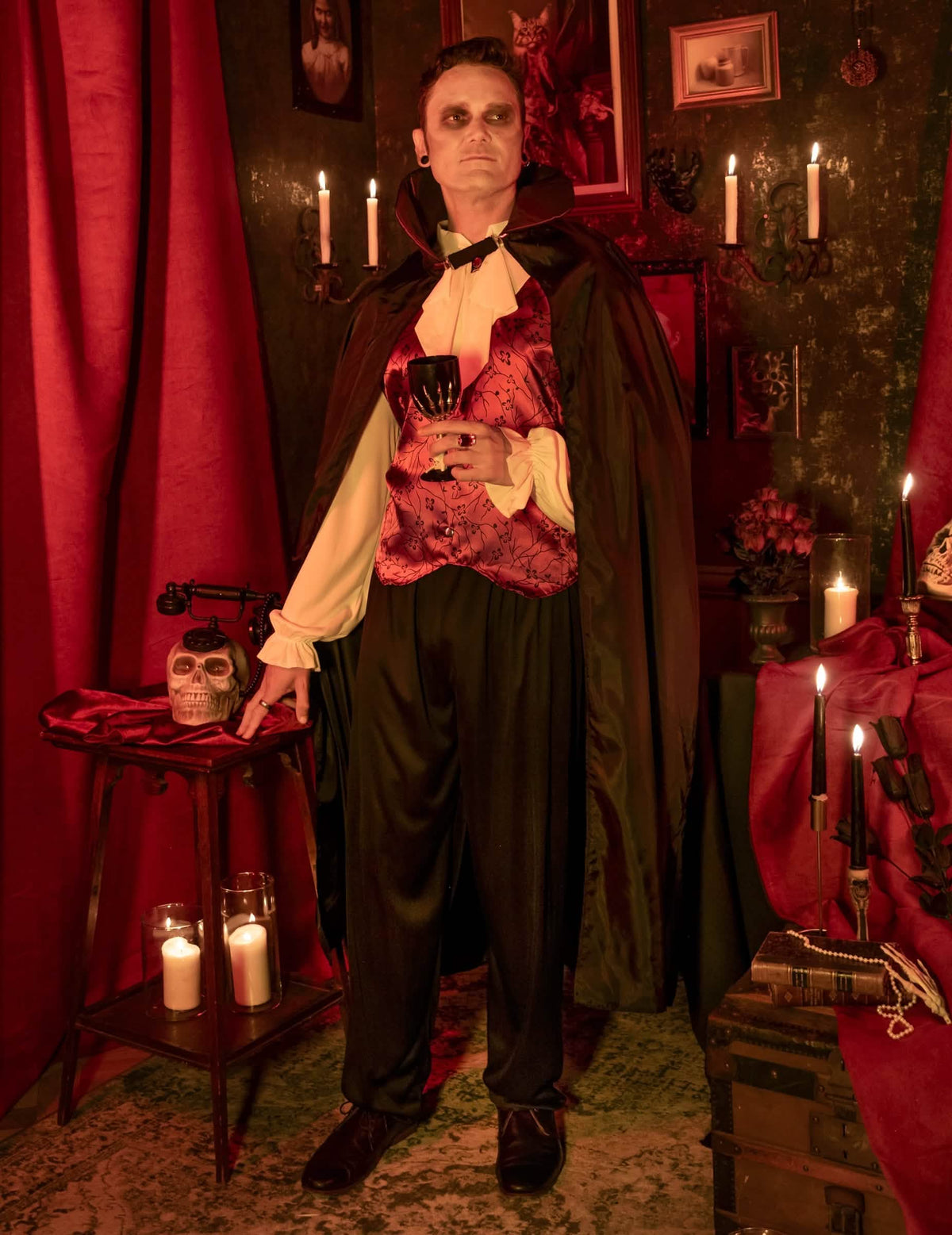 Déguisement vampire rouge homme Halloween