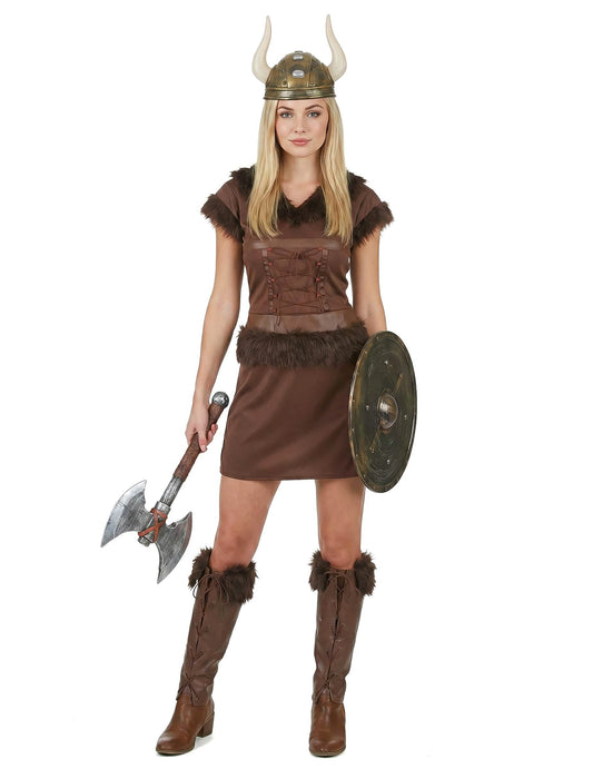 Déguisement Viking Sexy marron Femme