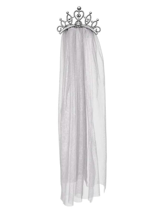 Vue d'ensemble du diadème avec voile de mariée