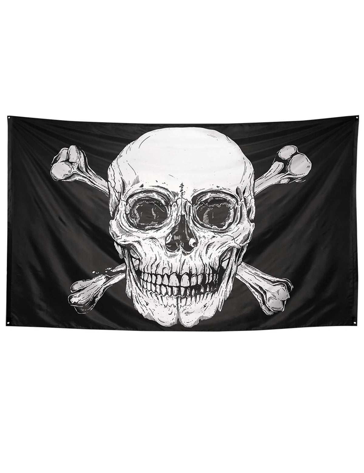 Drapeau pirate Jolly Roger pour décoration noir et blanc