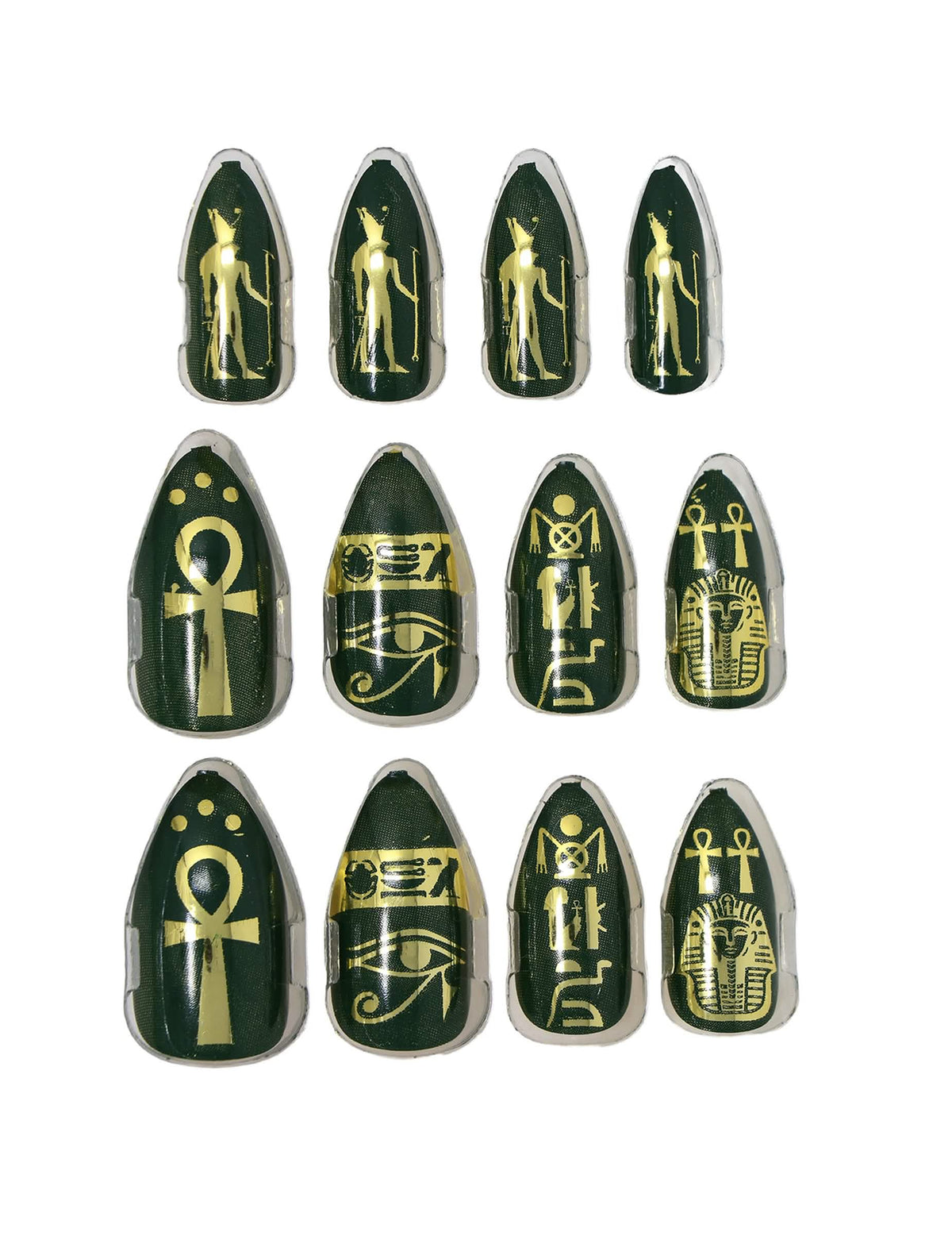 Détail des motifs des faux ongles adhésifs Egyptiens