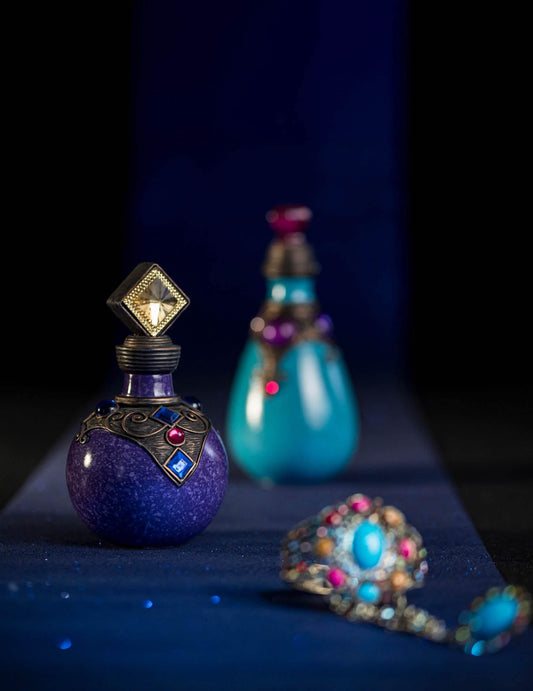 Flacon de potion violet en résine 16,5cm
