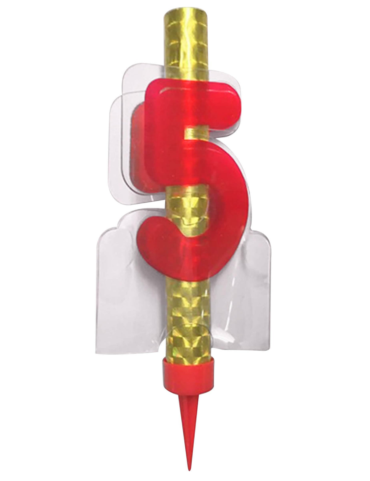 Fontaine lumineuse numéro 5 pour gâteau rouge