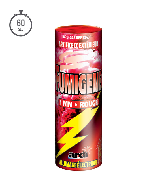 Fumigène à allumage électrique rouge 1 minute