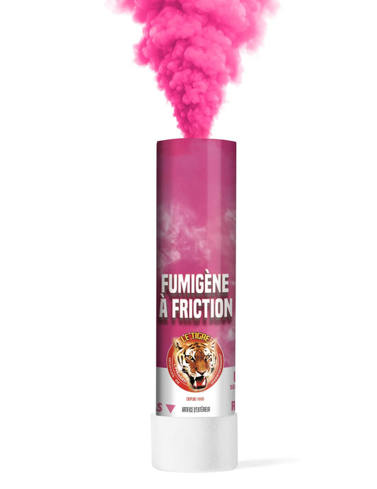 Dégagement de fumée du fumigène à friction rose 1 minute