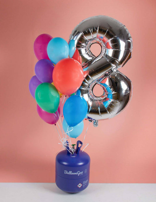 Grote heliumcilinder voor maximaal 85 ballonnen