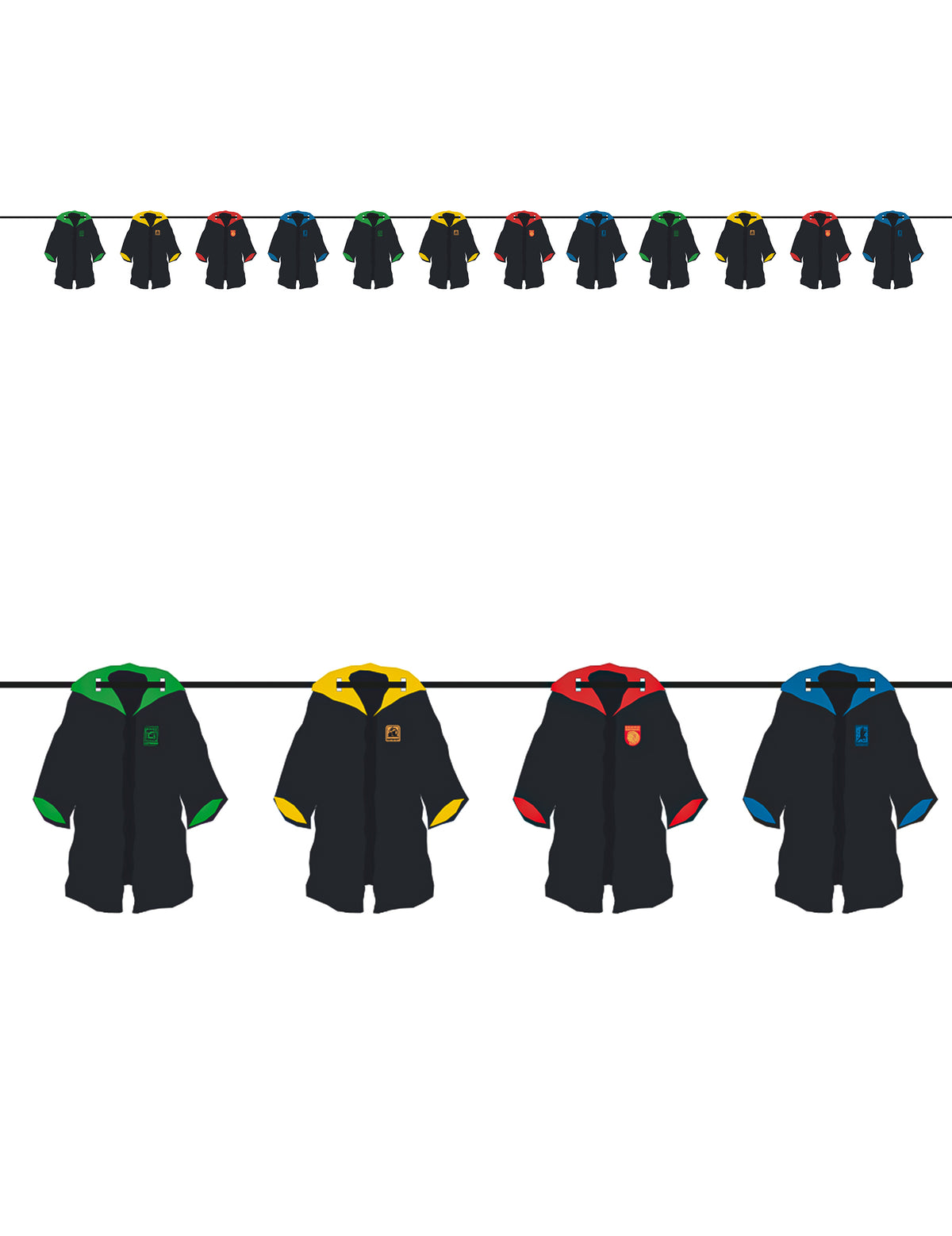 Guirlande Blasons des Maisons Harry Potter 3,6 m
