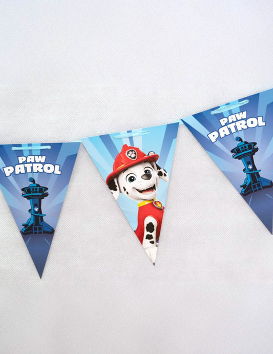 Guirlande fanions en papier bleu Pat'patrouille™ 1m90
