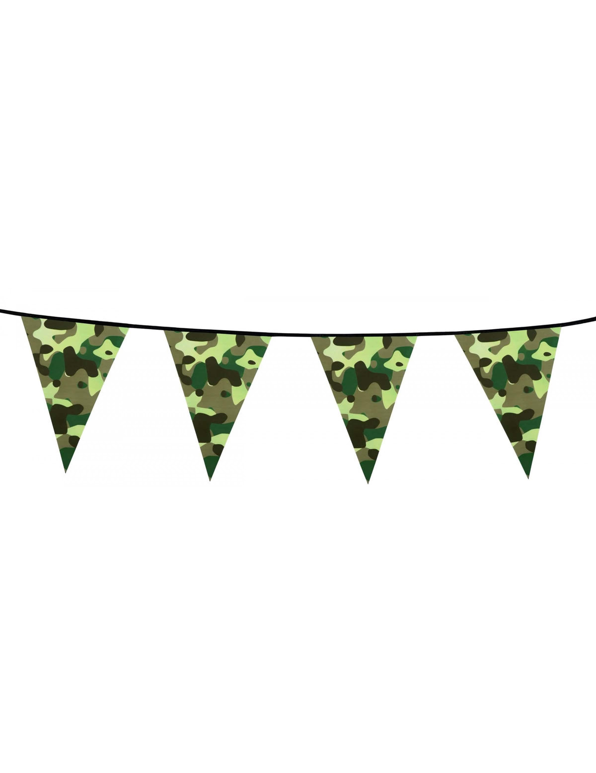 Guirlande fanions papier Camouflage pour fête 6 m vert et marron
