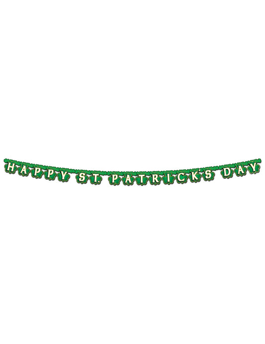 Vue de face de la guirlande Happy St. Patrick's Day