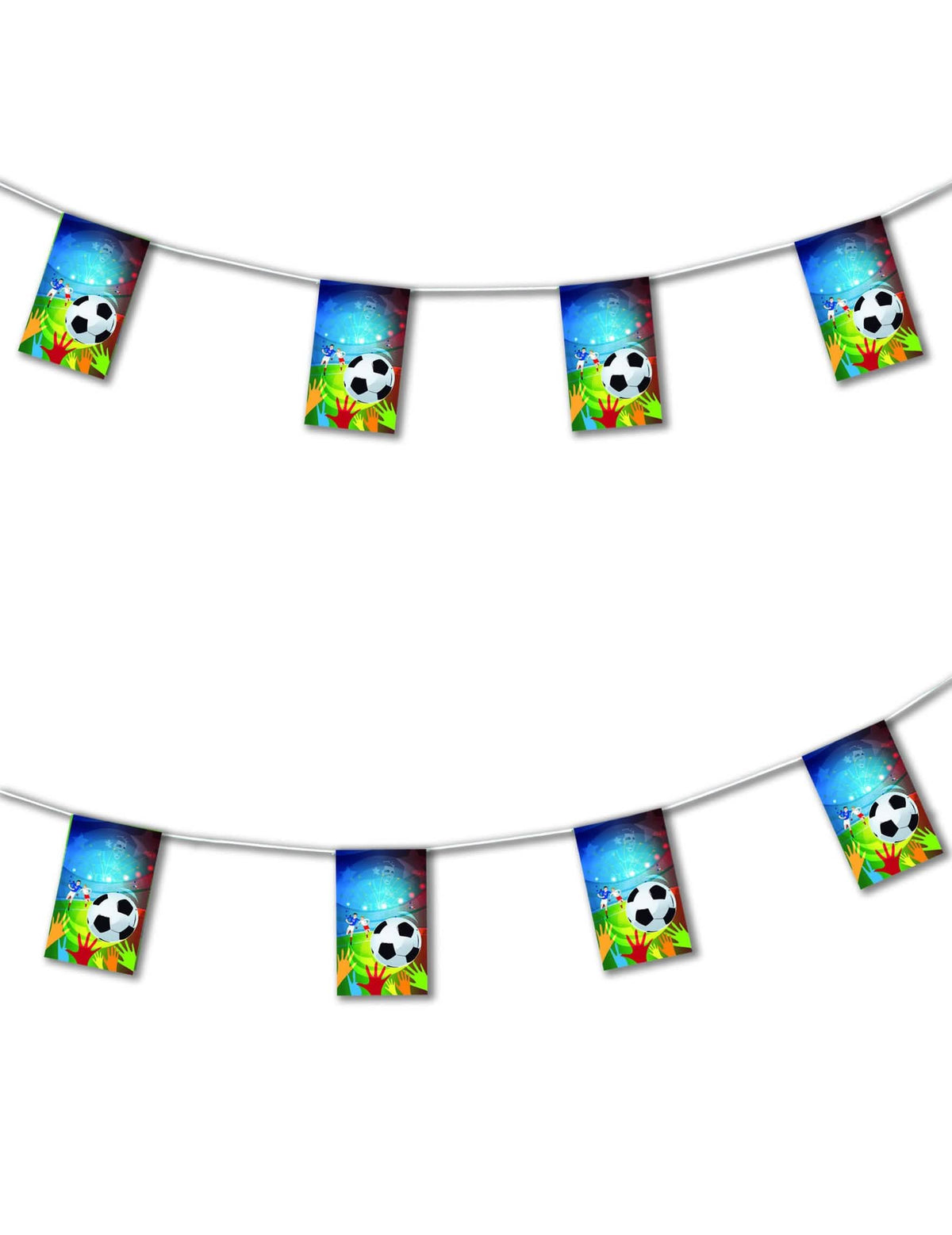 Guirlande papier ignifugé Football multicolore avec motifs de ballons