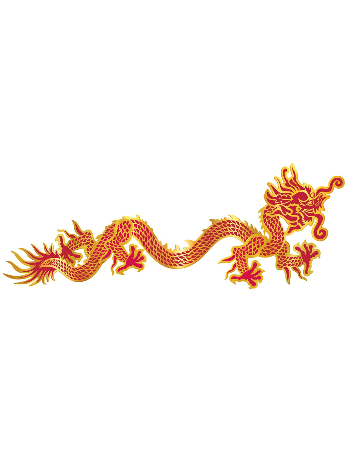 Décoration murale dragon pour Nouvel an Chinois rouge et or