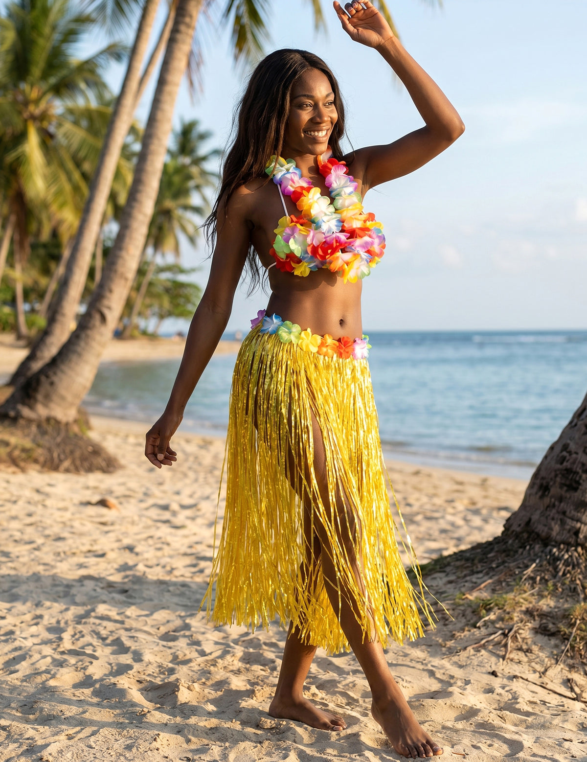 Gele Hawaiiaanse rok voor volwassenen
