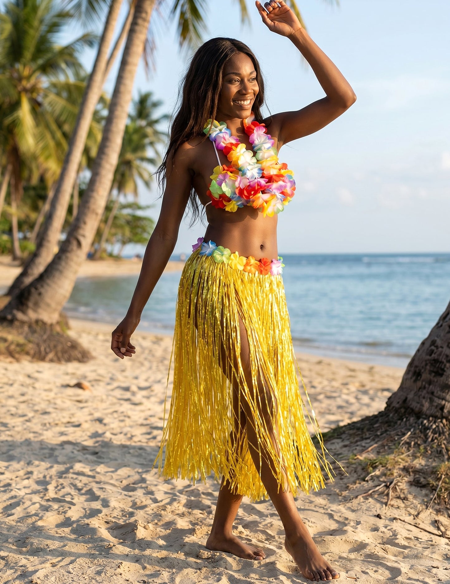 Gele Hawaiiaanse rok voor volwassenen