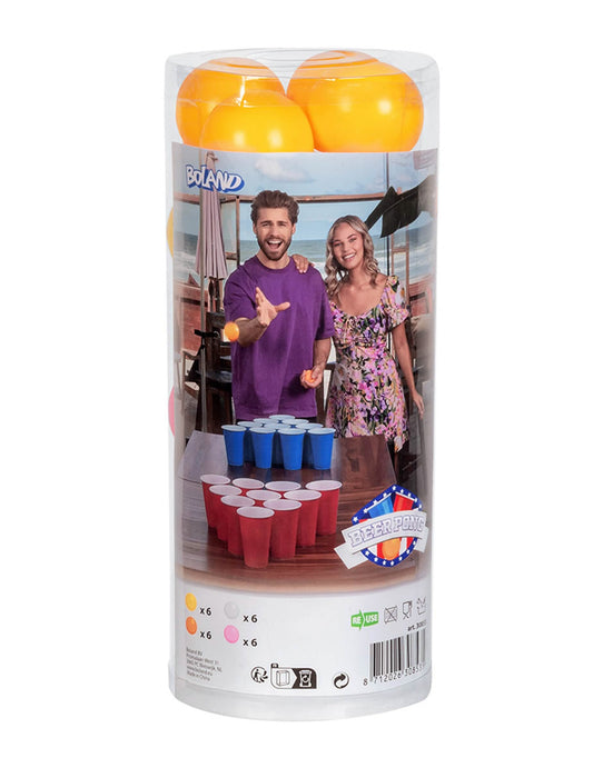 Vue de l'emballage des balles de beer pong pour adulte